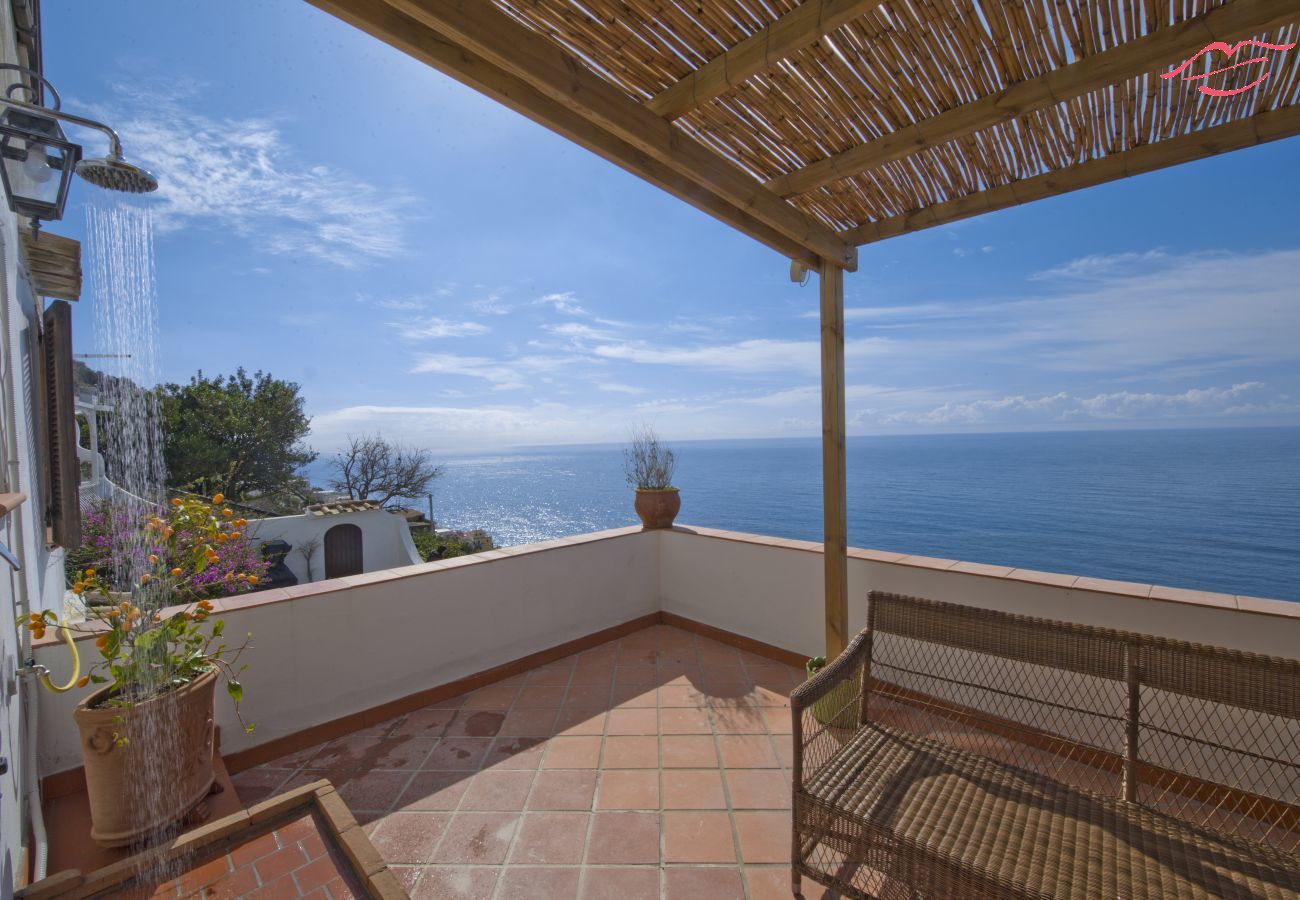 Ferienhaus in Praiano - Casa Sunset - Panoramaterrasse mit Blick auf Positano und Capri