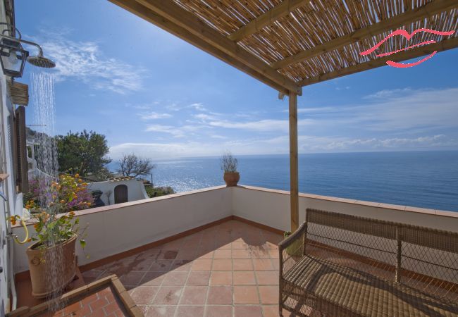 Casa en Praiano - Casa Sunset - Terraza panorámica con vistas a Positano y Capri