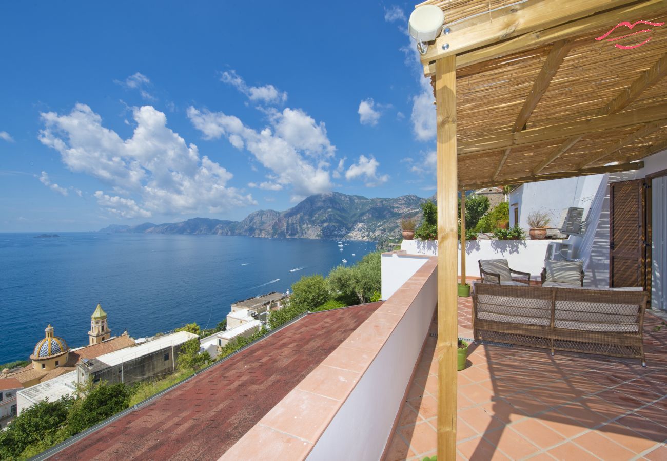 Casa en Praiano - Casa Sunset - Terraza panorámica con vistas a Positano y Capri