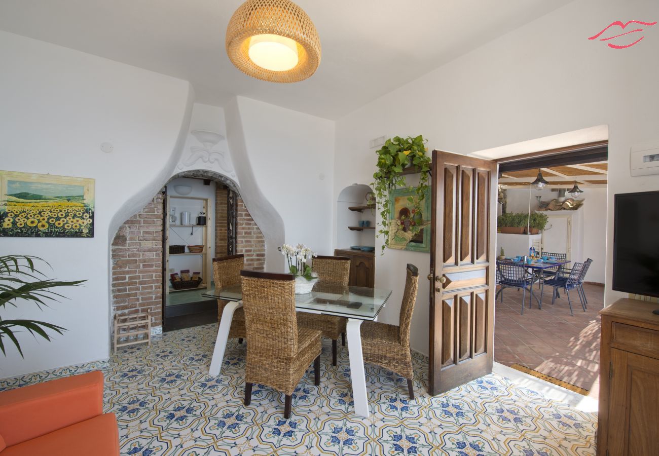 Casa en Praiano - Casa Sunset - Terraza panorámica con vistas a Positano y Capri