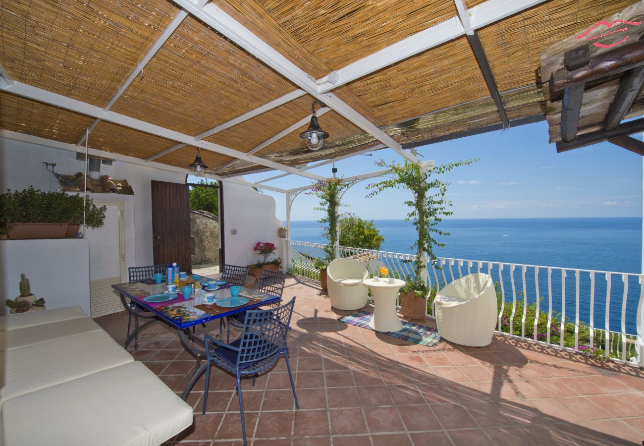 Casa en Praiano - Casa Sunset - Terraza panorámica con vistas a Positano y Capri