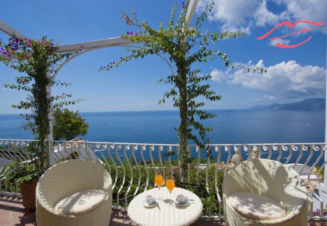 Maison à Praiano - Casa Sunset - Terrasse panoramique avec vue sur Positano et Capri