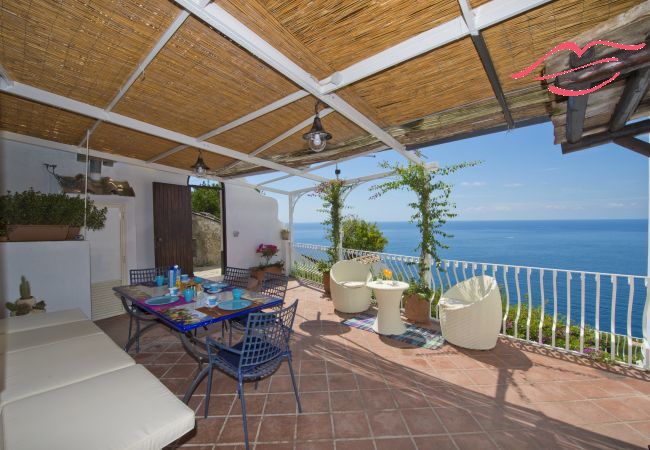 Maison à Praiano - Casa Sunset - Terrasse panoramique avec vue sur Positano et Capri