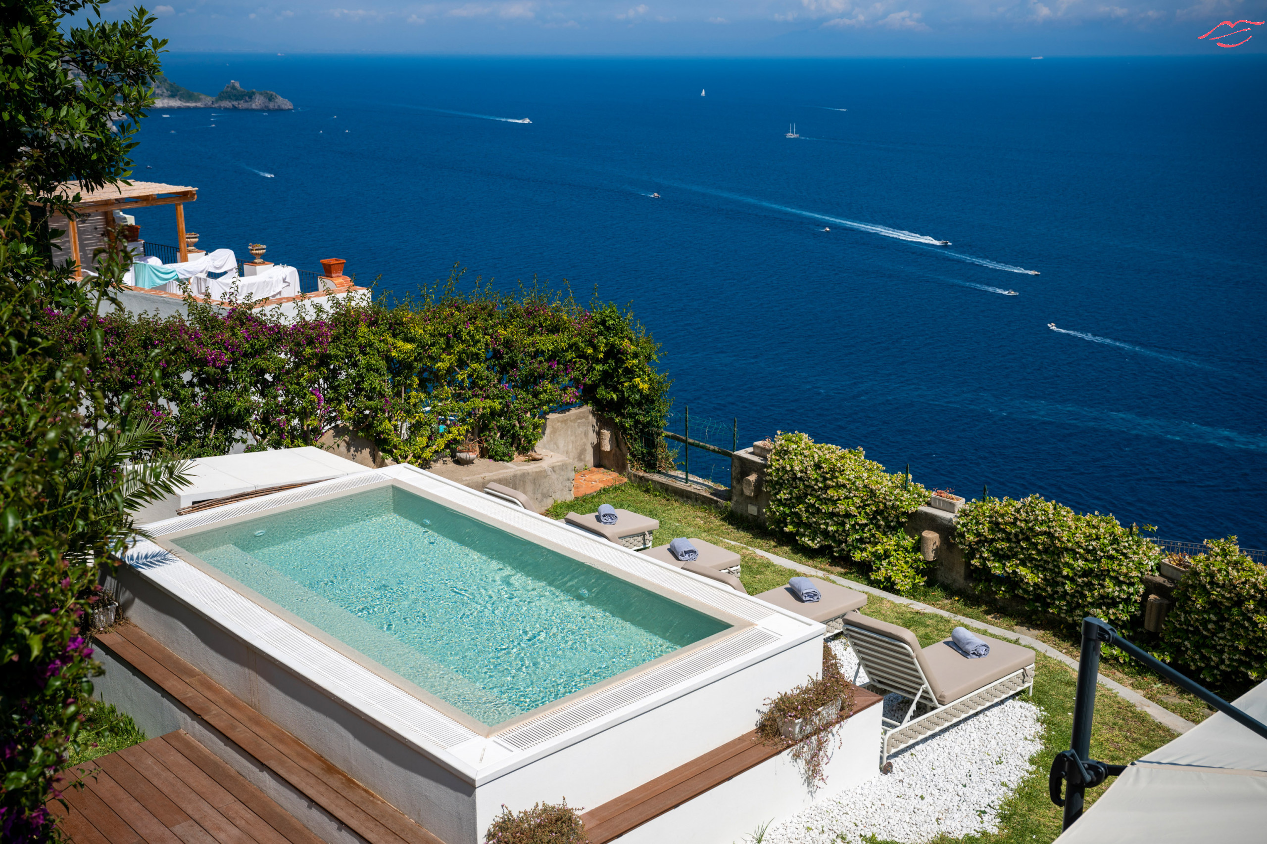 villa à Praiano - Villa Panorama - Piscine avec vue sur la mer et le sauna