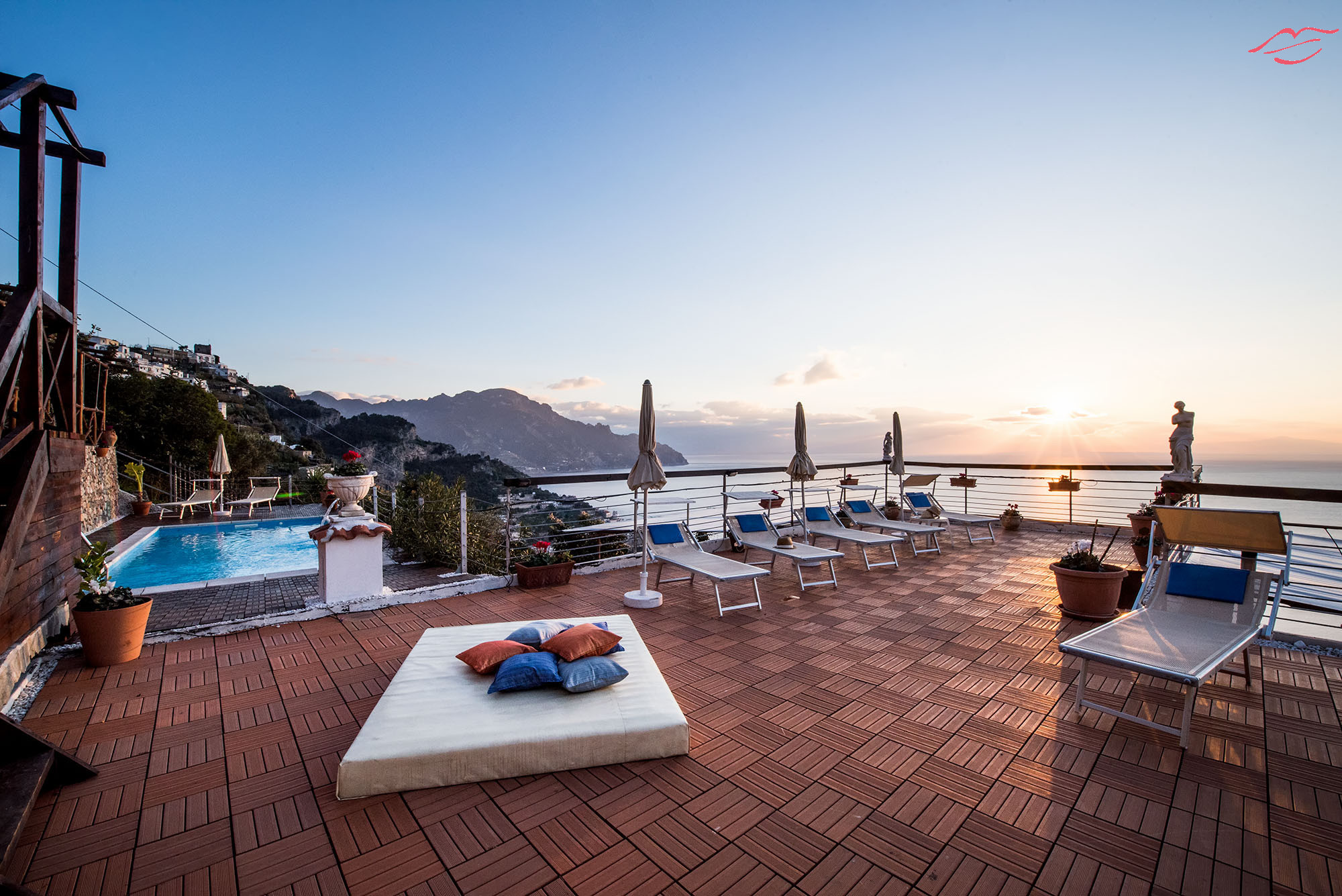 villa à Pogerola - Villa Gioiello - Piscine vue sur la mer avec chromothérapie