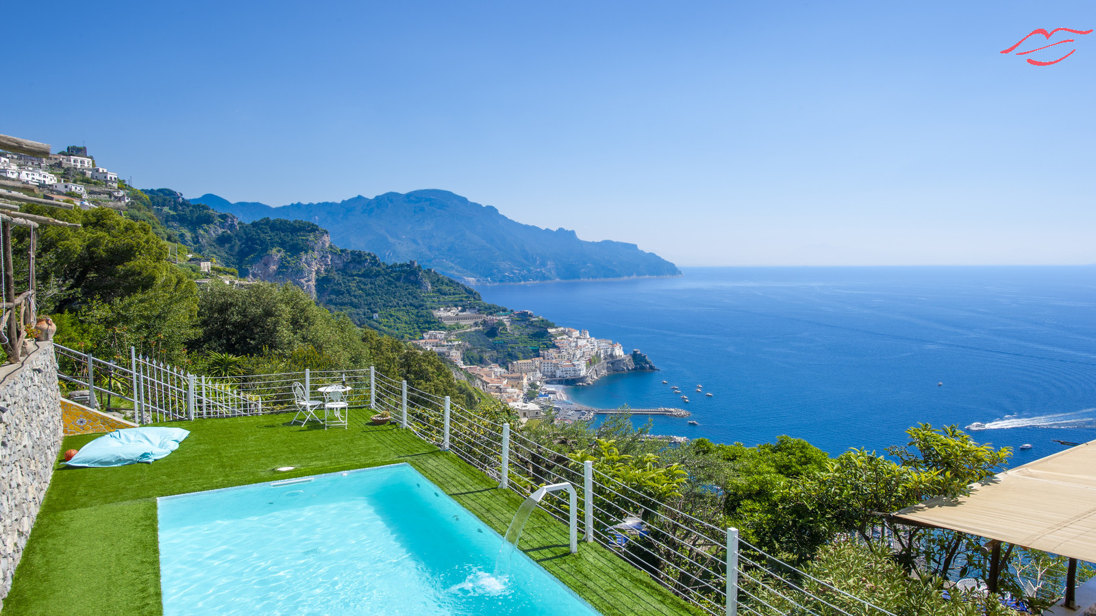 Villa a Pogerola - Villa Gioiello - Piscina vista mare con cromoterapia 